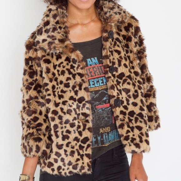 Nasty Gal Jackets & Blazers - NASTY GAL ARK & CO. Leopard Faux Fur Jacket
